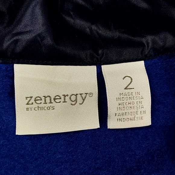 Chicos Zenergy blue and black striped full-zip jacket - Picture 2 of 12